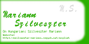 mariann szilveszter business card